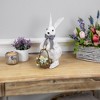 Northlight Rustic Rabbit with Easter Basket Standing Figure - 14" - Brushed White - image 3 of 4