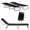TiramisuBest Set of 2 Folding Chaise Lounges with 6-Position Reclining Back, Breathable Mesh Seat & Headrest for Pool/Beach/Yard/Patio (Green) - 3 of 4