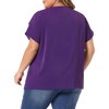 Agnes Orinda Women's Plus Size Elegant Pleated Petal Tulip Short Sleeve Office Work Summer Blouses - 4 of 4