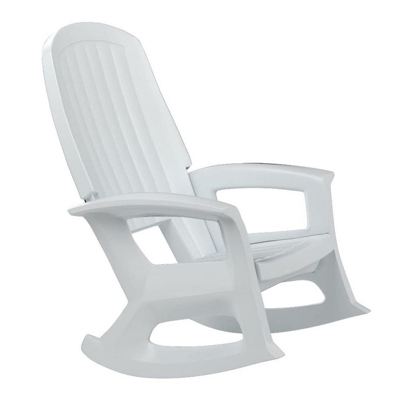 Semco Rockaway Heavy-Duty Outdoor Rocking Chair w/Low Maintenance All-Weather Porch Rocker & Easy Assembly for Deck and Patio, White (3 Pack), 4 of 7