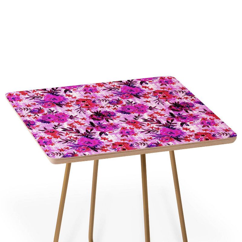 Schatzi Marion Floral Side Square Table Gold - Deny Designs, 4 of 6