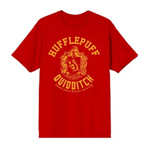 Harry Potter Hufflepuff Quidditch Crest Crew Neck Short Sleeve Men's T-shirt - 1 of 1