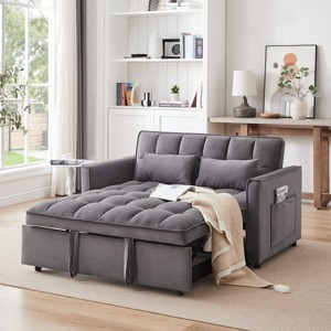 Daybed Sofa,Modern Velvet Daybed Sofa With Adjustable Back And Pillows,Convertible Sofa Bed,Daybed Sofa For Living Room-Cuddlewood - 1 of 4