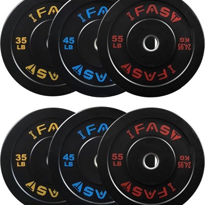 Naysaye Weight Bars Bumper Plates Pair Rubber 35 45 55LB with 2Inch Insert for Strength Training in Living Room and Gym Use, Black, 19"*19"*3.5"