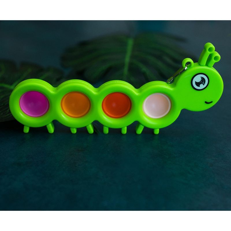 BOB Gift Pop Fidget Toy Green Caterpillar 4-Button Bubble Popping Game, 4 of 8