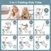 7 in 1 Stroller Baby Tricycle for 18-72 Months, Multifunctional Toddler Trike with Removable Push Rod, Canopy & Guardrail - ModernLuxe - 4 of 4