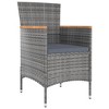 vidaXL Patio Dining Chairs 4 pcs Poly Rattan Gray - 2 of 4