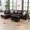 DOMETOUR Modern 3-Piece Living Room Sofa Set (Sofa+Left Side Chaise+Ottoman) - 2 of 4