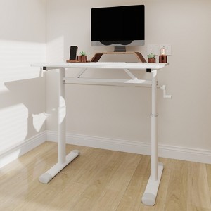 Kumasinova 23.6-35"H Adjustable Study Desk for Kids & Adults,Ergonomic Home Office Desk with Iron Frame & Wooden Top,330lbs Max - 1 of 4