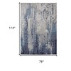HomeRoots 7' X 10' Ivory Blue And Black Abstract Power Loom Distressed Area Rug - 3 of 3