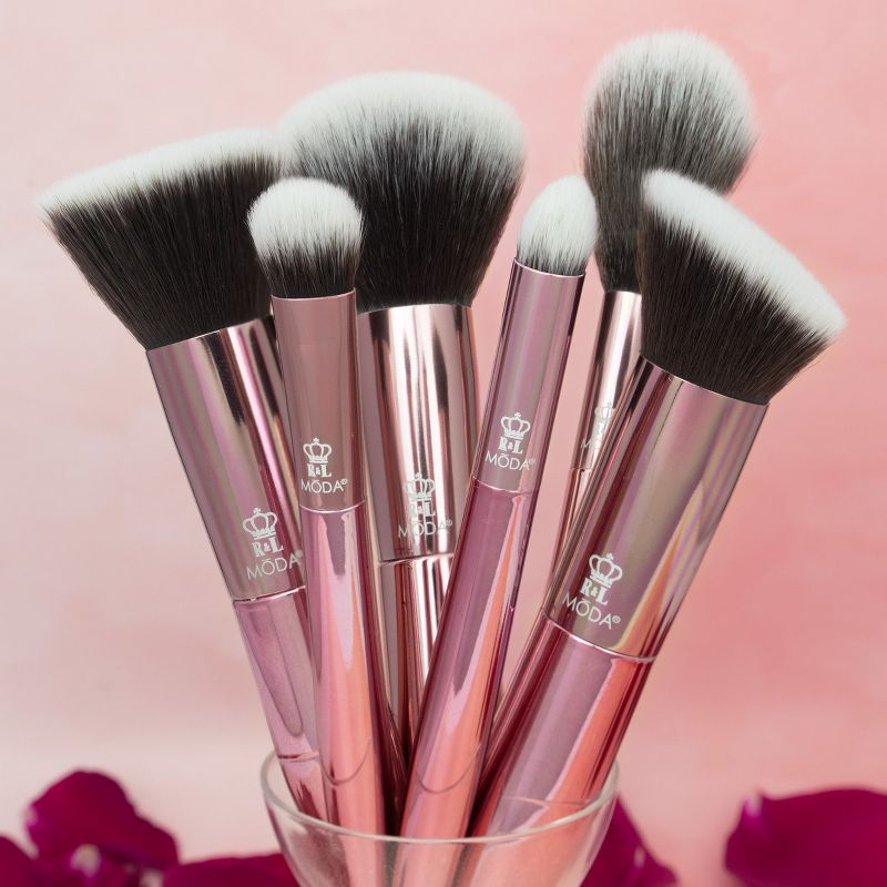 MODA Brush Limited Edition Rose 6pc Makeup Brush Set, Includes- Powder, Complexion, and Eye Makeup Brushes, 3 of 12