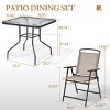 Crestlive Products 5 Piece Patio Dining Set with 4 Folding Chairs and Table Outdoor Dining Furniture with Square Glass Tabletop - 3 of 4