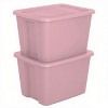 Large Storage Bins, 18 Gallon Plastic Storage Containers with Snap-On Lids, Light Pink, 8-Count - 2 of 4