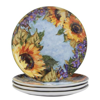 Set of 4 Sunflower Bouquet Assorted Dining Plates - Certified International