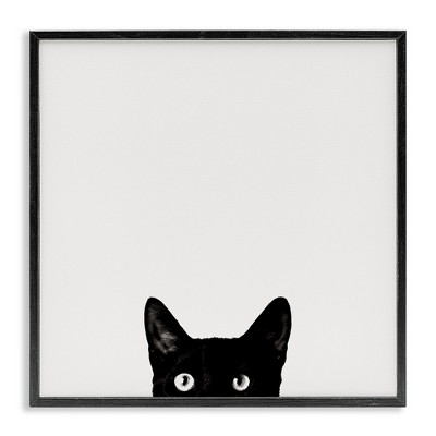 Stupell Industries Black Cat Peeking From Below, 12" x 12"
