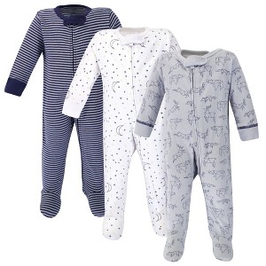 Touched by Nature Baby Boy Organic Cotton Zipper Sleep and Play 3pk, Constellation - 1 of 1