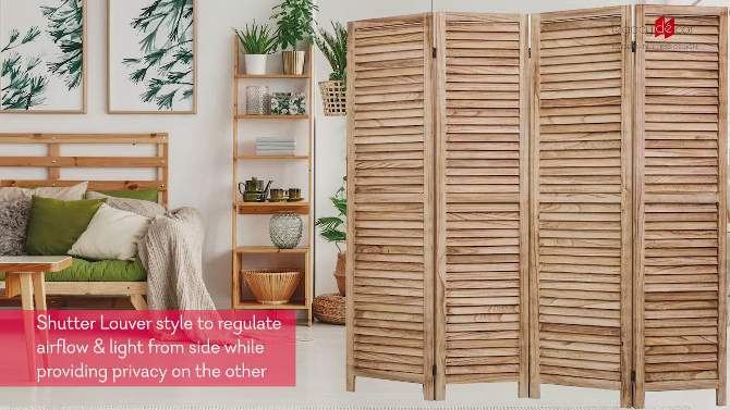 Legacy Decor Room Divider Full Length Wood Shutters Louver, 2 of 5, play video