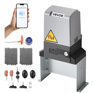 VEVOR Automatic Gate Opener, 900W,for Doors up to 65.6ft 4409lbs, Chain Drive Rolling Door Motor with Infrared Sensor & 2 Remote Controls,Black&Silver - 1 of 4
