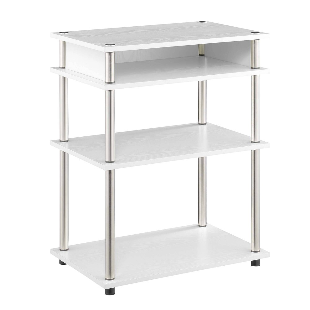 Breighton Home Designs2Go No Tools Printer Stand with Shelves in White