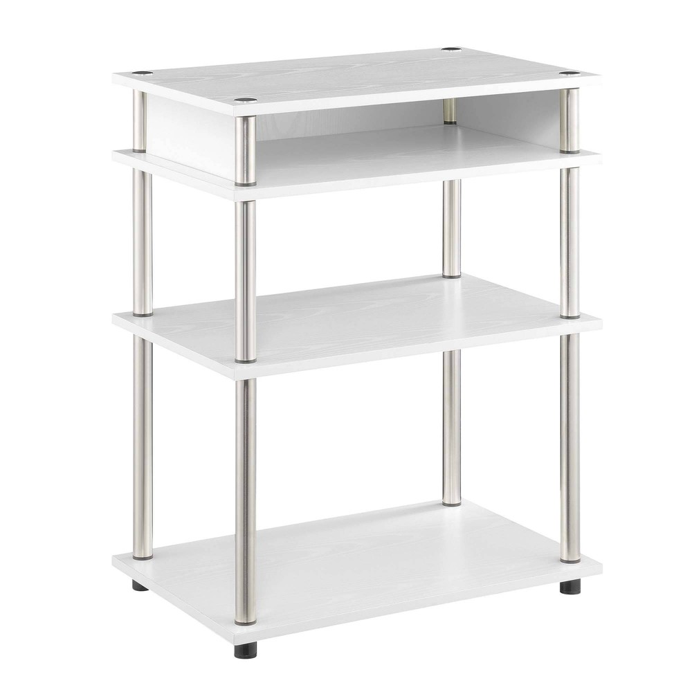 Photos - Other Furniture Breighton Home Designs2Go No Tools Printer Stand with Shelves White: Steel