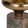 Metal Pillar Candle Holder with Glass Hurricane - Glam Style Candle Stand - Marble Base for Home, Office, Living Room & Bedroom - 3 of 4