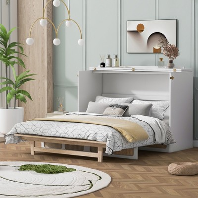 Whisen Stylish Design Queen Size Murphy Bed, Folded into a Cabinet with Large Drawers
