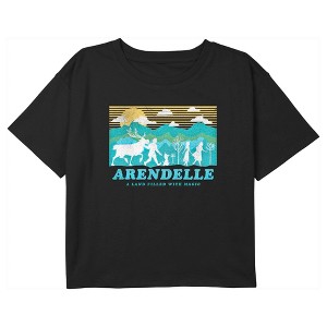 Girl's Frozen 2 Arendelle A Land Filled With Magic Crop T-Shirt - 1 of 3