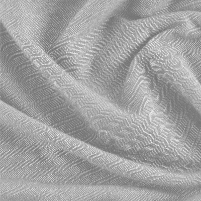 Gray Pleated Cotton Polyester Rod Pocket Back Tab Curtain Panel