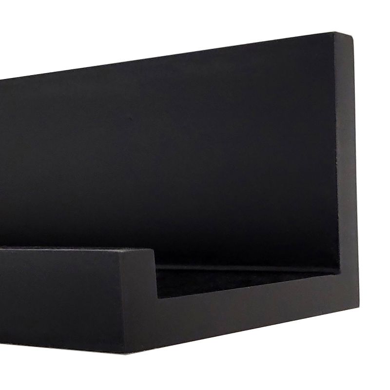 Set of 2 (24&#34;) Modern Picture Ledge Wall Shelf Black - Inplace, 5 of 9