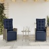 vidaXL 3 Piece Bistro Set with Cushions Gray Poly Rattan - 3 of 4