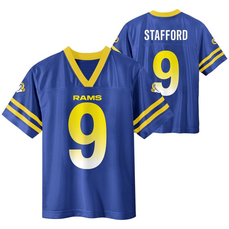 NFL Los Angeles Rams Boys&#39; Short Sleeve Stafford Jersey, 1 of 4