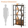 COZONY 3/4/5-Tier Industrial Bookshelf with LED Lights — Metal Open Shelf Bookcase, Heavy Duty Tall Storage for Bedroom, Office & Living Room - 3 of 4