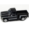1976 Chevrolet Stepside Pickup Truck Midnight Black with White Stripes 1/87 (HO) Scale Model Car by Classic Metal Works - 2 of 3