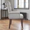 Mshliw Upholstered Chenille Tufted Set Of 1 Dining Chair with Arms, Curved Rubberwood Legs, Elegant Accent Club Chair for Dining & Kitchen, Single - 4 of 4
