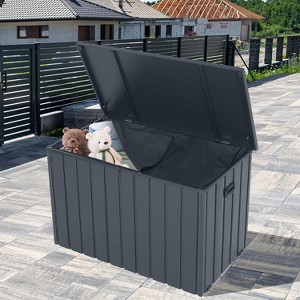 TIRAMISUBEST 160/100/120/150 Gallon Outdoor Storage Deck Box Waterproof Large Patio Bin Lockable Cushions Tools Portable Handles Rollers - 1 of 4
