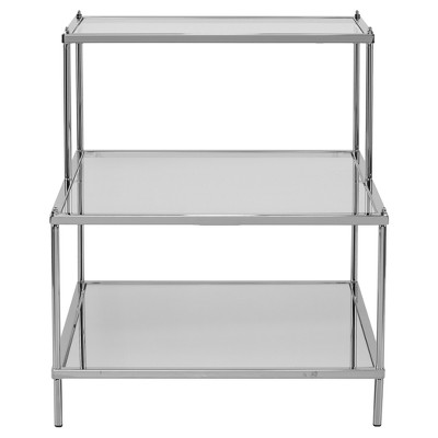 Benton Glam Mirrored Accent Table - Chrome - Aiden Lane