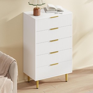 6/5/3 Drawer Dresser for Bedroom,  Wood Chest of Drawers, Fluted Dresser - 1 of 4