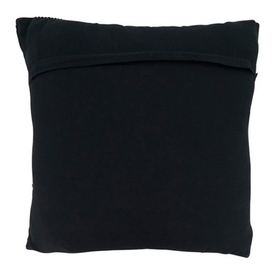 Black Chindi Square Throw Pillow with Poly Filling