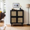 APRILSOUL 4-Doors Rattan Mesh Storage Cabinet, Sideboard with Eight Storage Spaces, for Entryway, Living Room, Hallway - 4 of 4