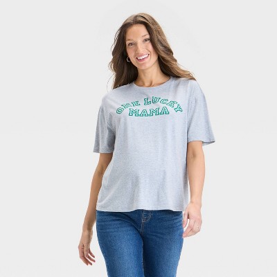 Short Sleeve Graphic Maternity T-Shirt - Isabel Maternity by Ingrid & Isabel™ Gray