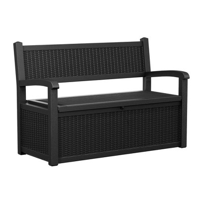 CAVINAS Outdoor Storage Bench with 70 Gal Hidden Compartment,Weather-Resistant Rattan Design Resin Seat,51" L