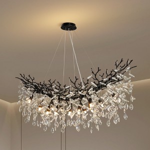 43"Modern Crystal Branch Chandelier, Dining Pendant Light - 1 of 4