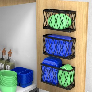 Hachikiko 3 Pack Adhesive Cabinet Organizer - Wall Mounted Pantry Door Organizer - 1 of 4