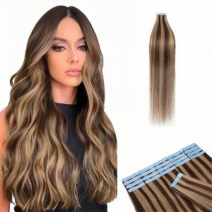 Jessie's Wig 16-26 Inch Tape In Hair Extensions 50g For Women Thin Hair Straight #4P27 Medium Brown With Dark Blonde 20 Pcs/Pack - 1 of 4