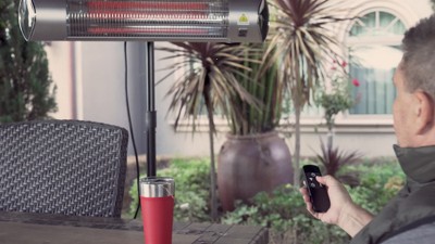 Kenmore Silver Electric Patio Heater with Tripod and Remote