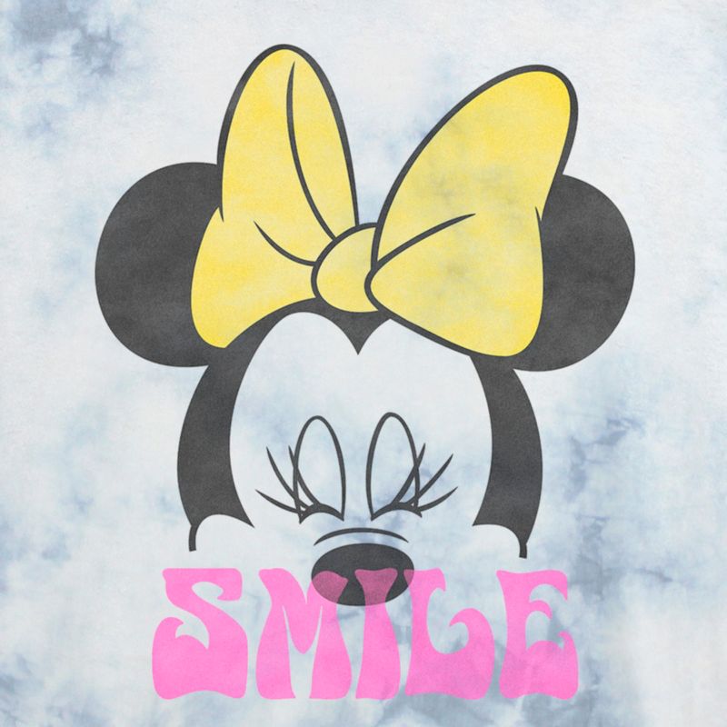 Juniors Womens Minnie Mouse Smile Portrait Crop T-Shirt, 2 of 4