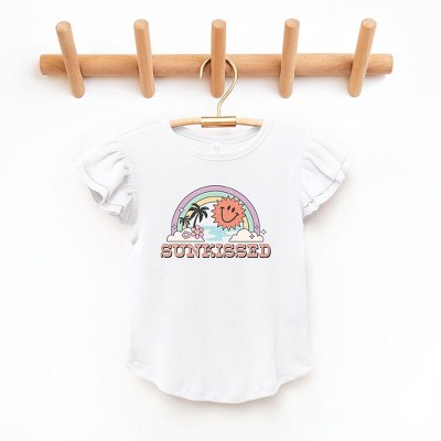The Juniper Shop Sunkissed Rainbow Toddler Flutter Sleeve Tee