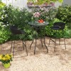 Tangkula Round Glass Top Patio Table 27"x27” Outdoor Bistro Table w/ Heavy-duty Metal Frame - 3 of 4