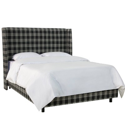 overdracht Microprocessor Gedeeltelijk California King Lauran Wingback Bed In Patterns Plaid Black Sea - Skyline  Furniture : Target