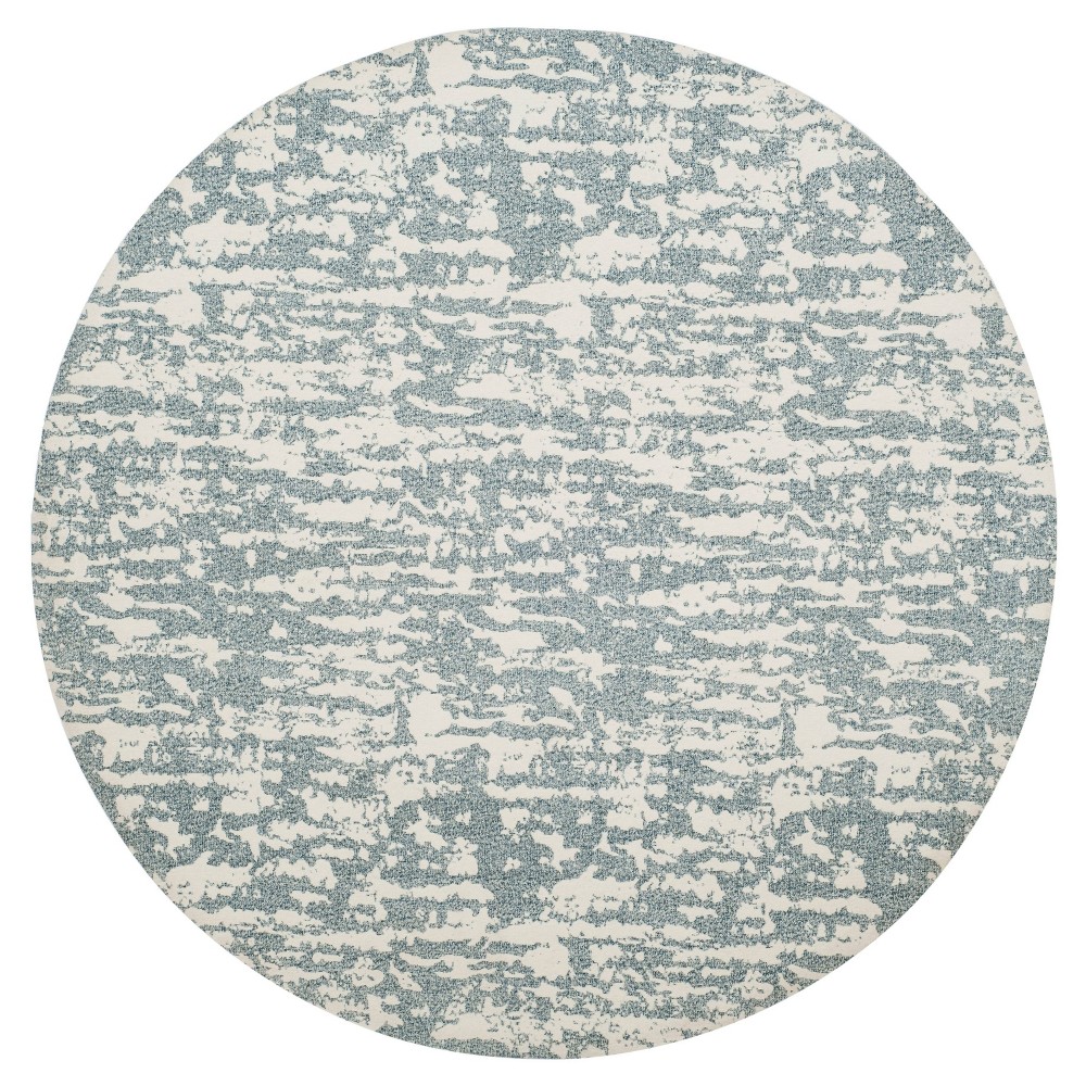 Blue/Ivory Spacedye Design Woven Round Area Rug 6' - Safavieh